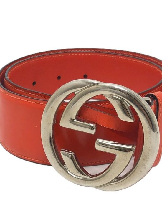 Gucci Accessories - Gucci Belt GG Logo 032 194 Leather Orange